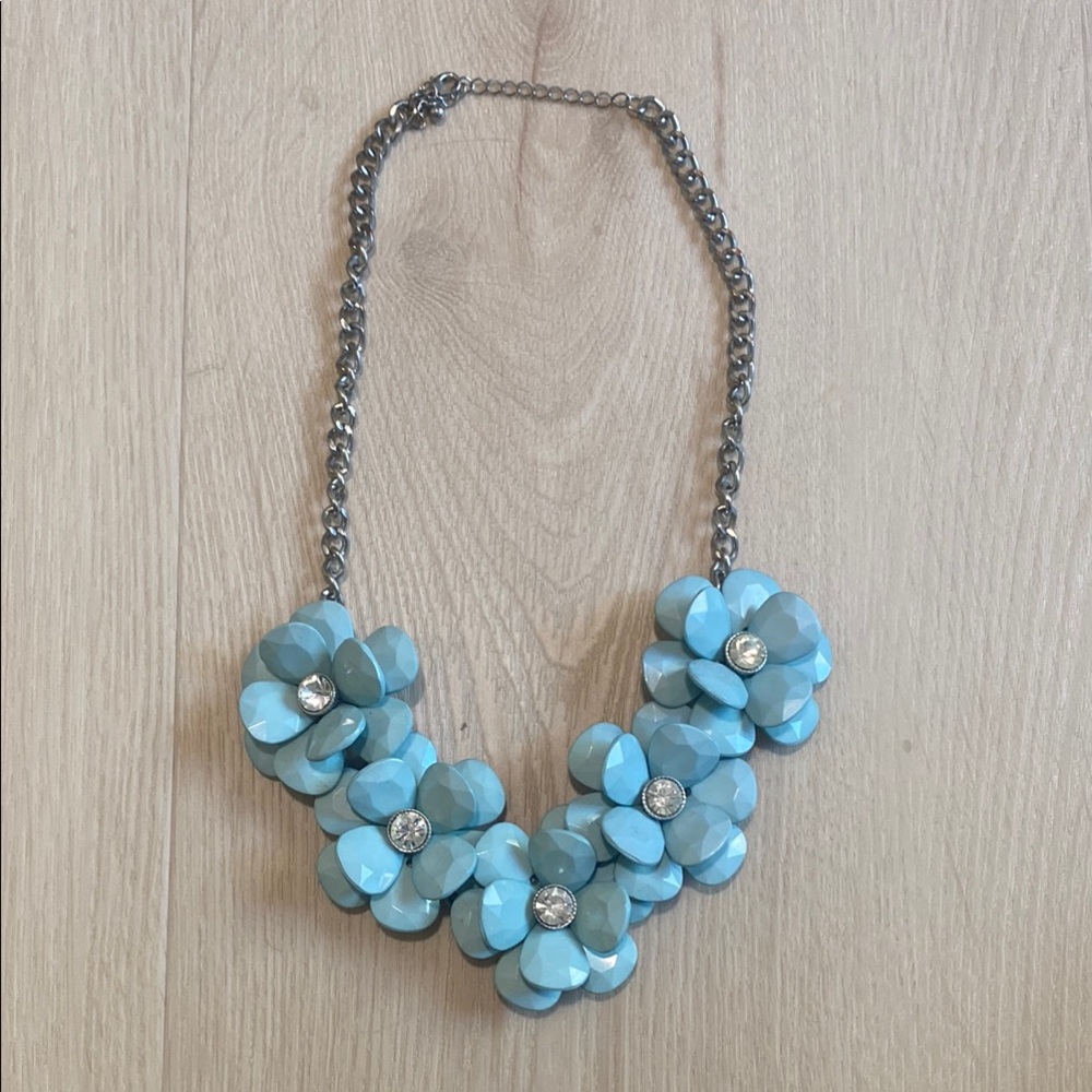 Floral Blue Statement Necklace